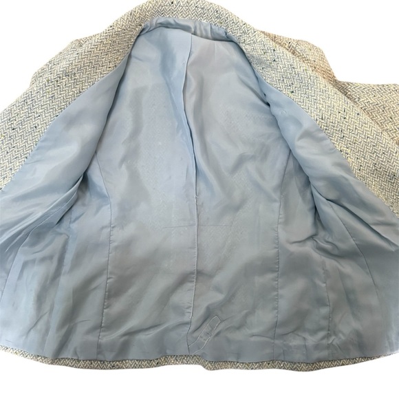 Talbots Wool Herringbone Blue Speckled Tweed Blazer size SM *See Measurements* - Picture 7 of 11